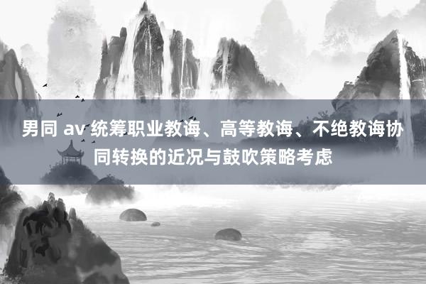 男同 av 统筹职业教诲、高等教诲、不绝教诲协同转换的近况与鼓吹策略考虑