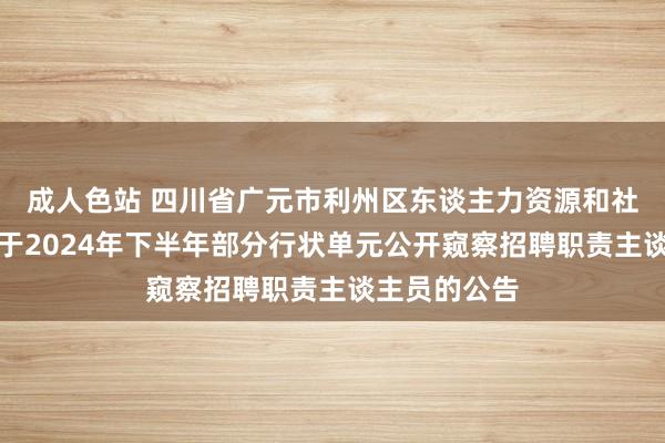 成人色站 四川省广元市利州区东谈主力资源和社会保险局对于2024年下半年部分行状单元公开窥察招聘职责主谈主员的公告