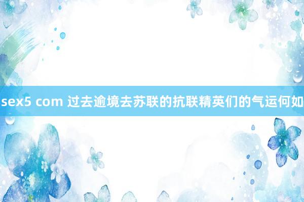 sex5 com 过去逾境去苏联的抗联精英们的气运何如