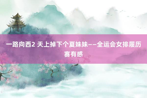 一路向西2 天上掉下个夏妹妹——全运会女排履历赛有感