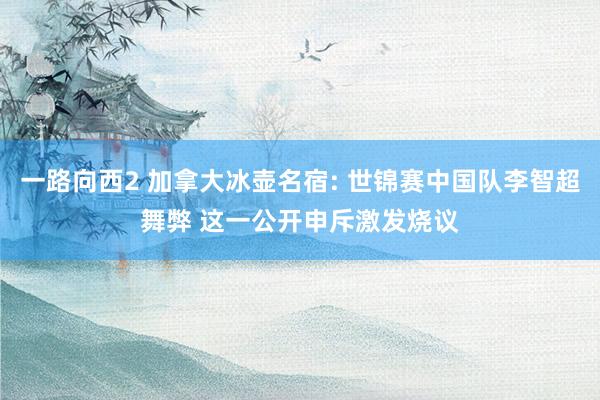 一路向西2 加拿大冰壶名宿: 世锦赛中国队李智超舞弊 这一公